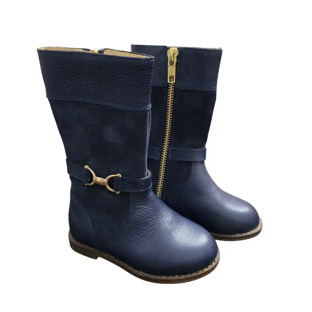 Janie & Jack Riding Boots Navy Size 5